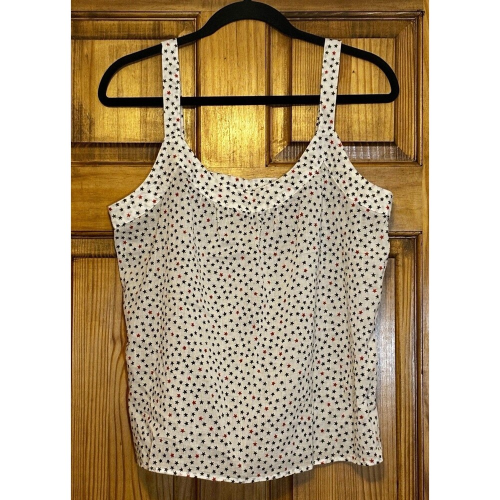 100% Cotton Eddie Bauer Red, White & Blue Stars Tank Top Women’s M Americana